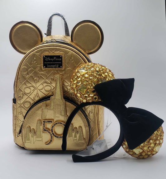 Walt Disney World 50th Anniversary Jeweled Ear Headband and Backpack for Adults Limited